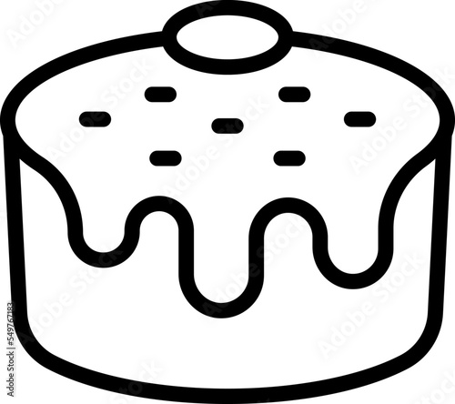 Baked panettone icon outline vector. Cake bread. Slice bakery