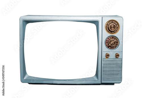 Vintage retro television screen with no background isolated on transparent screen