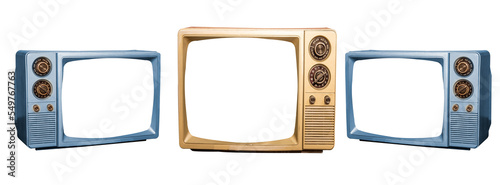Retro television screens with transparent background ready to use in your design
