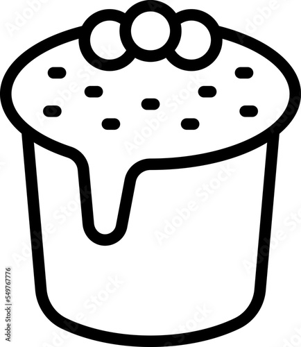Panettone cake icon outline vector. Sweet bread. Baked slice