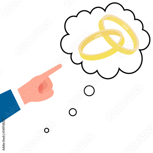 icon of a hand pointing to an idea about wedding rings
