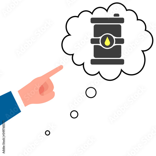 icon of a hand pointing to a thought about fuel