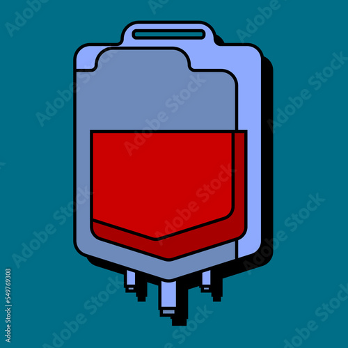 blood bag icon on dark background