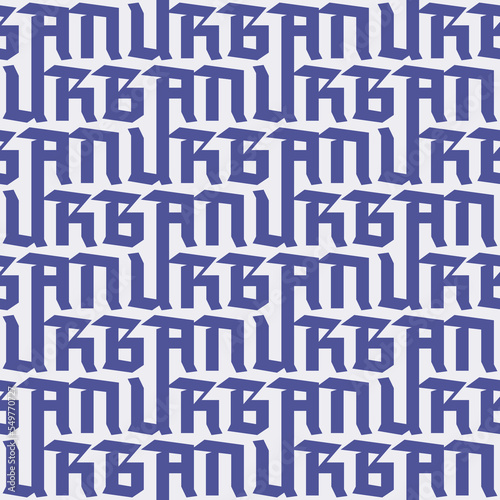 Gothic letters seamless pattern in typographic style