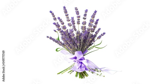 Delicate floral bouquet on white background. lavender watercolor banner.
