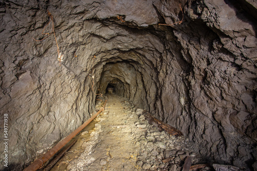 Underground gold mine shaft tunnel drift collapsed
