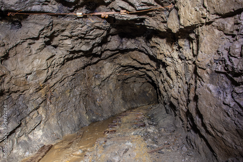 Underground gold mine shaft tunnel drift collapsed Underground gold mine shaft tunnel drift collapsed