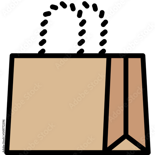 paper shopping bag line filled icon