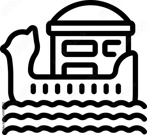 Cambodia boat icon outline vector. Art building. Country city