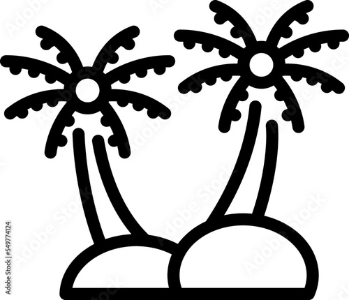 Island palm tree icon outline vector. Tourism map. Landmark travel