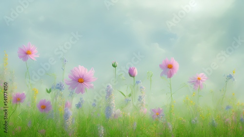 Meadow with a lot of colorful flowers, Plant a native habitat for insects. © Bellarosa