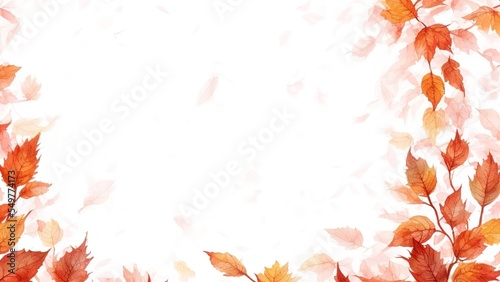 Autumn composition  Watercolor paint  colored pencils and autumn maple fall leaves on white desk background  Top view  copy space for text.