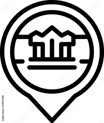 Cambodia location icon outline vector. Temple map. National skyline