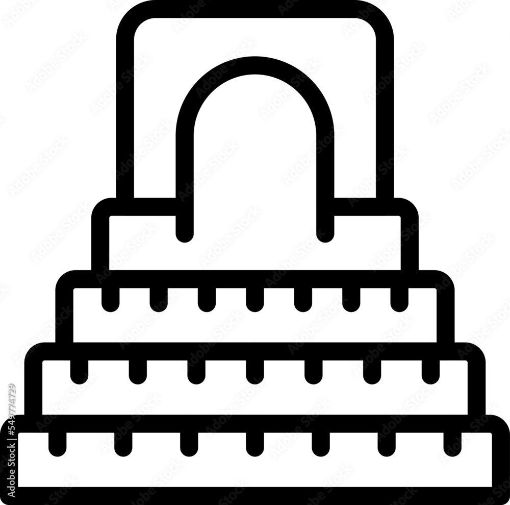 Temple stairs icon outline vector. Tourism map. National art Temple stairs icon outline vector. Tourism map. National art