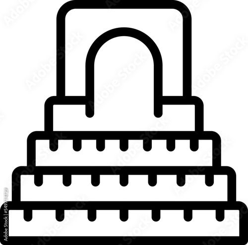 Temple stairs icon outline vector. Tourism map. National art