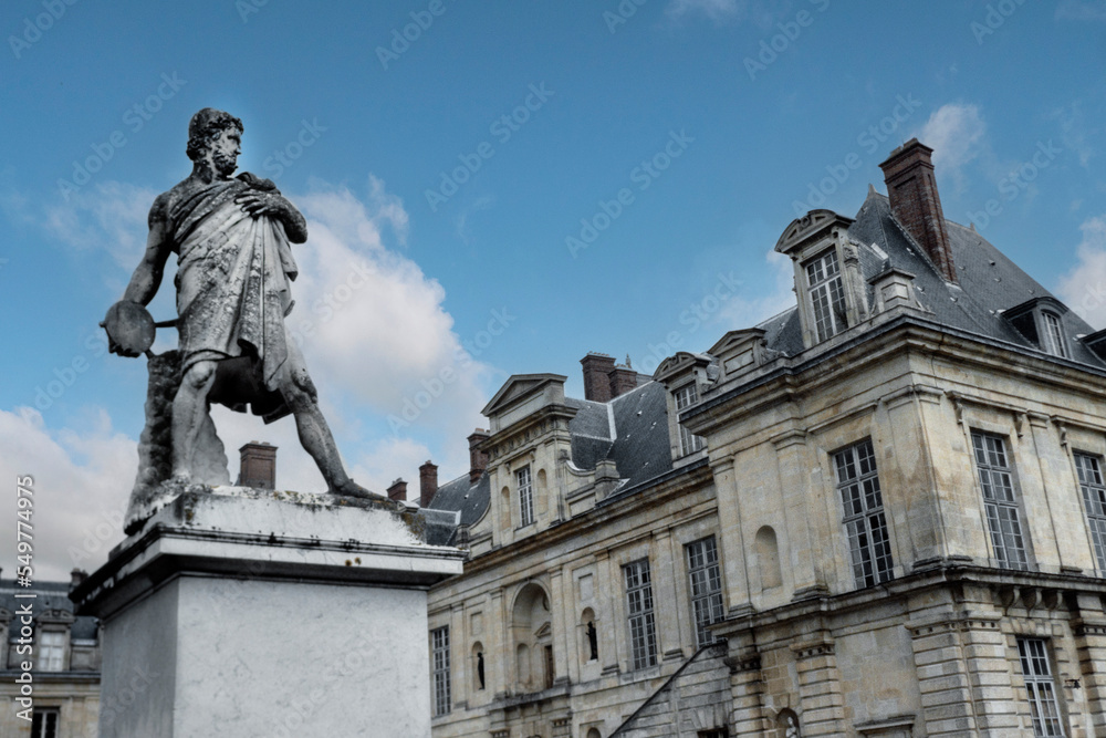 palace of Fontainebleau, france, paris, eighties, statue, 