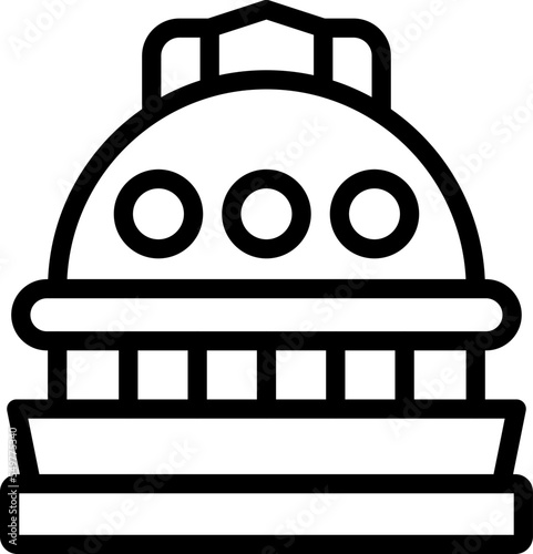 Temple building icon outline vector. Culture tourism. National boat