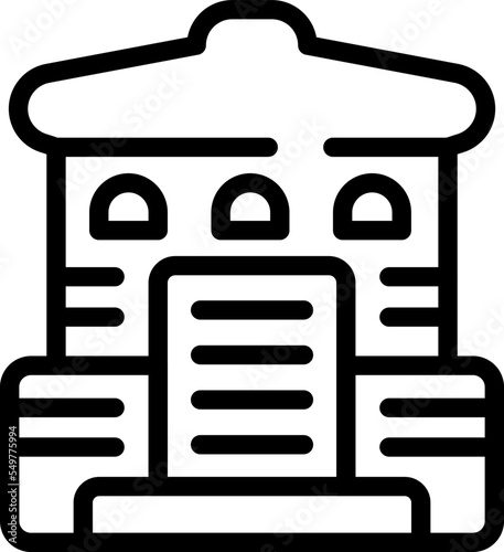 Culture asian icon outline vector. Map temple. National trip