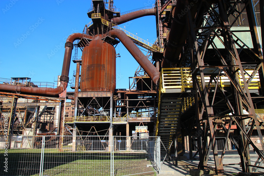 Rusty structures of abandoned metallurgical plant Rusty structures of abandoned metallurgical plant