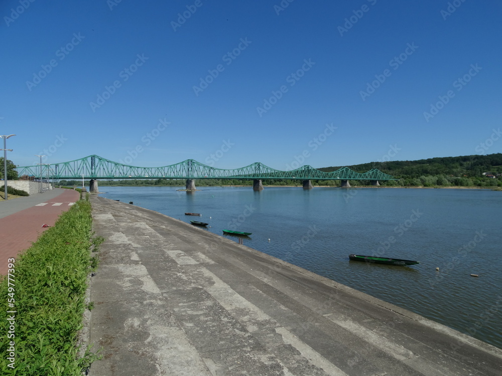 Włocławek, most, Wisła, woda, rzeka, niebo, architektura, podróż,