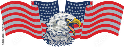 American Redoubtable  Eagle with USA flags