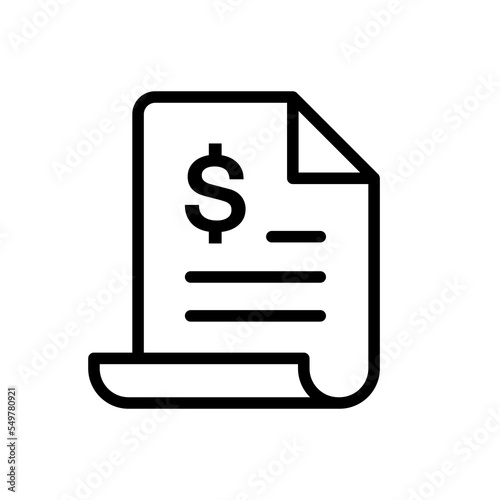 Invoice icon. Payment and bill invoice. Receipt icon. Tax and order symbol. Payroll icon. Vector illustration
