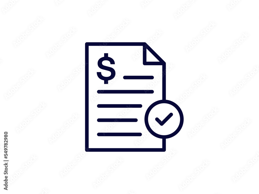Invoice icon. Payment and bill invoice. Tax receipt sign design. Order symbol concept. Payroll document icon. Vector invoice icon