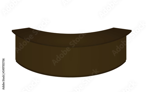 Round reception desk. vector illustration
