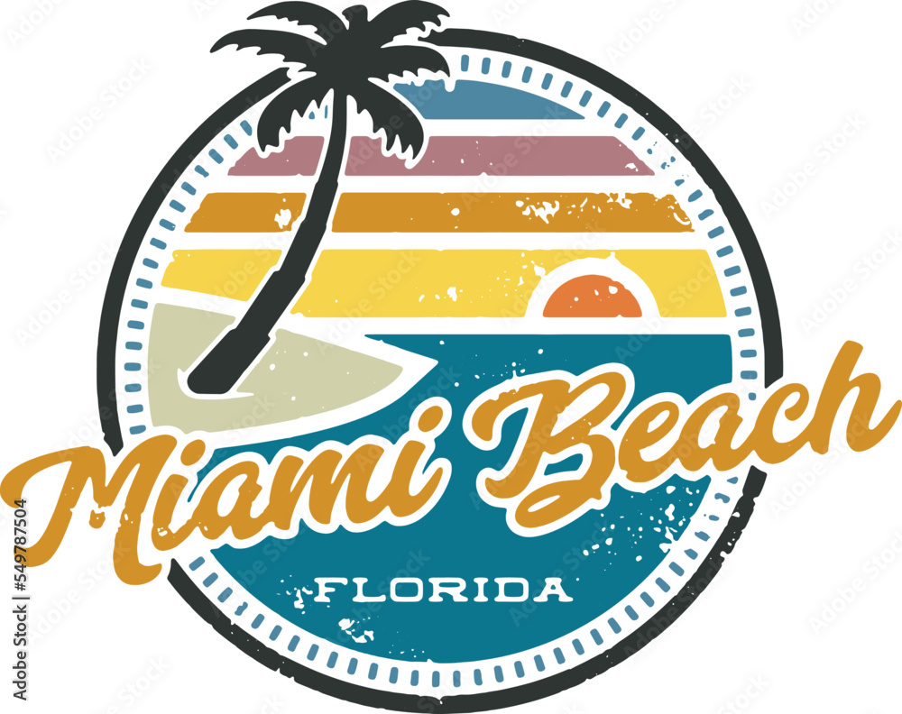 Miami Beach Florida USA Vacation Stamp