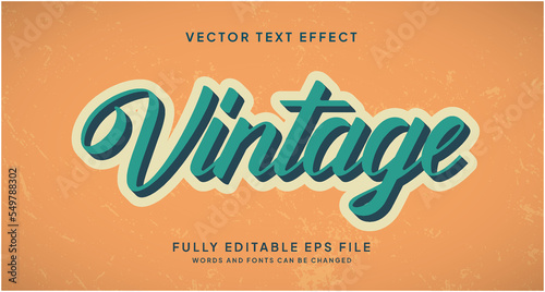 Editable Text Effect Vintage Style