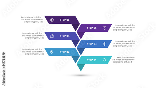 Creative concept for infographic with 6 steps, options, parts or processes.