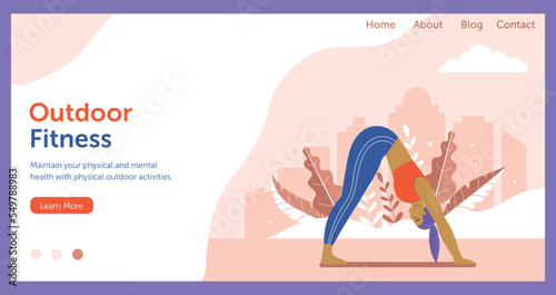 Outdoor Yoga and Fitness Classes Horizontal Banner