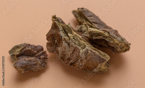 Dried pieces of lung for pets. Natural healthy food. Snack for dogs and cats