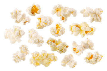 Butterfly or snowflake popcorn, an irregular shaped puffed corn kernels, isolated png