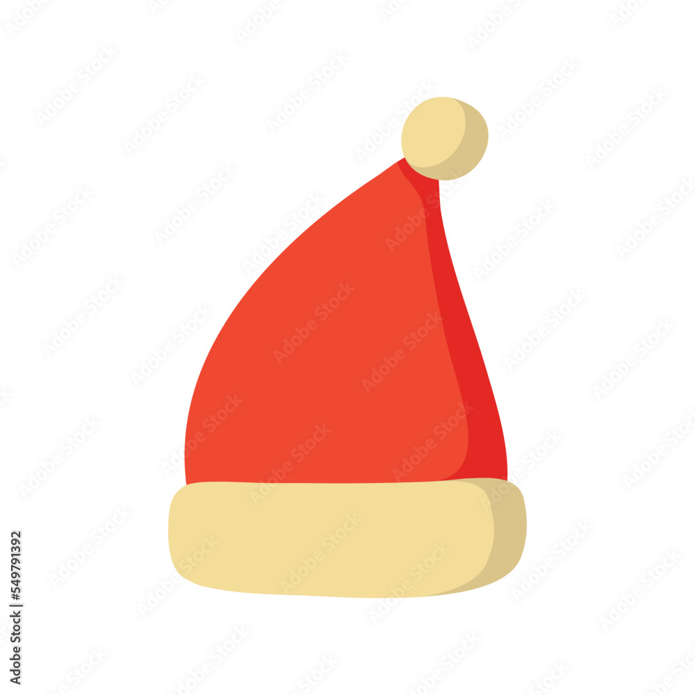 Santa Claus cartoon red hat silhouette in flat style Santa Claus cartoon red hat silhouette in flat style