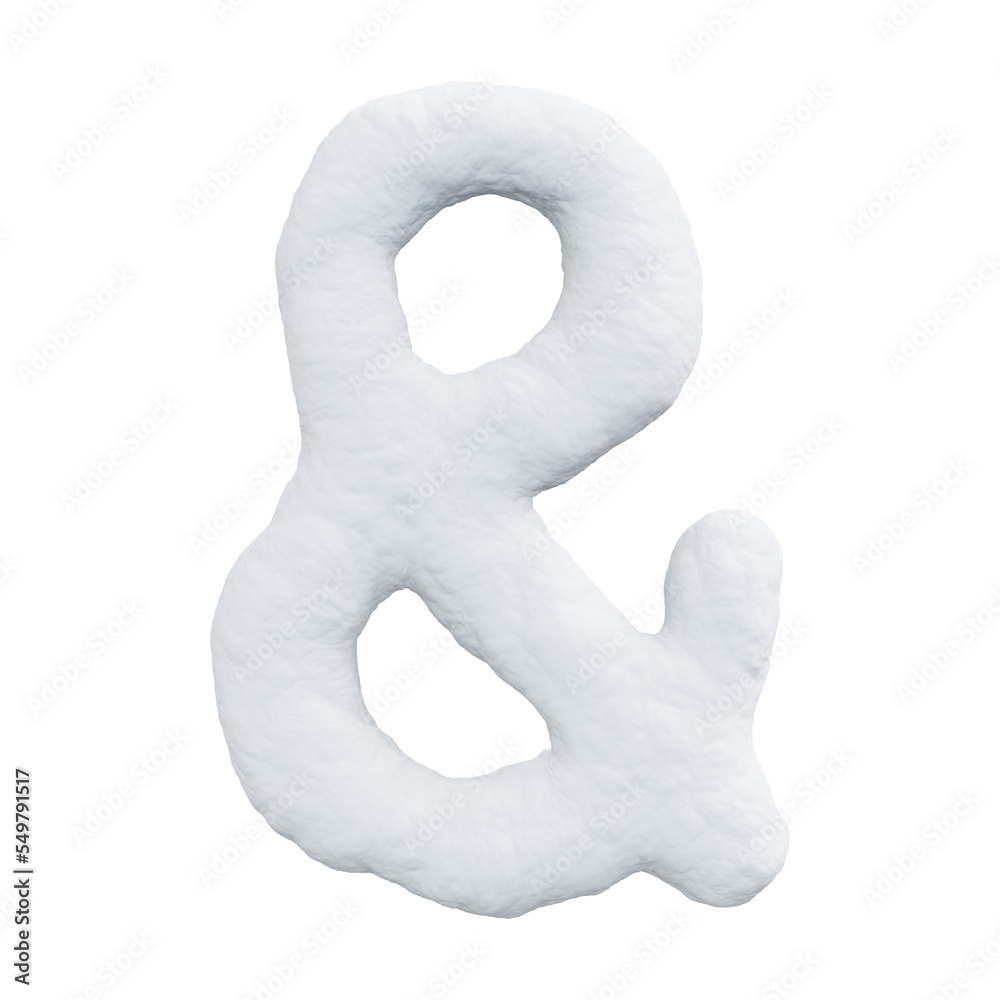 Sign and made of snow. Winter font on a white background. Realistic 3D render Sign and made of snow. Winter font on a white background. Realistic 3D render