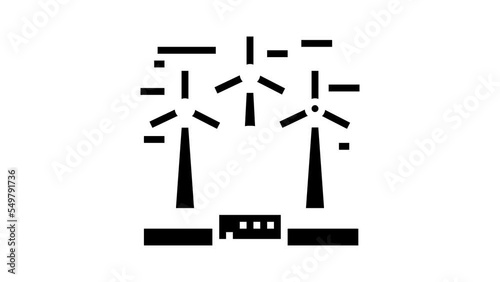 wind electricity construction glyph icon animation