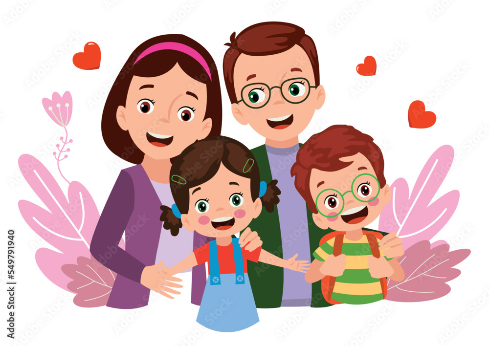 mother father and children happy family mother father and children happy family