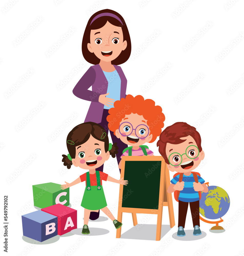 classroom teacher and cute students classroom teacher and cute students