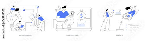 Business venture abstract concept vector illustrations.