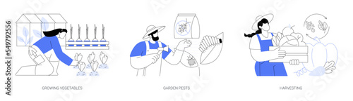 Home gardening abstract concept vector illustrations.