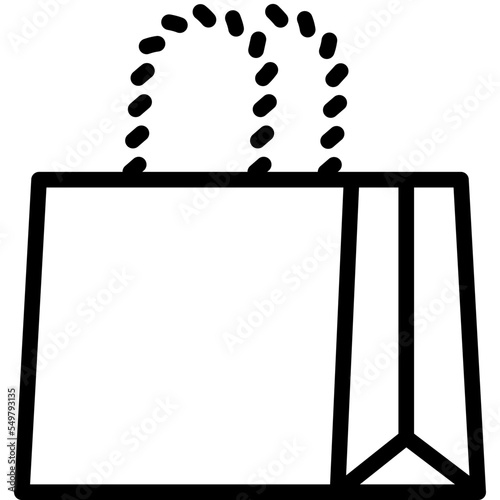 paper shopping bag outline icon