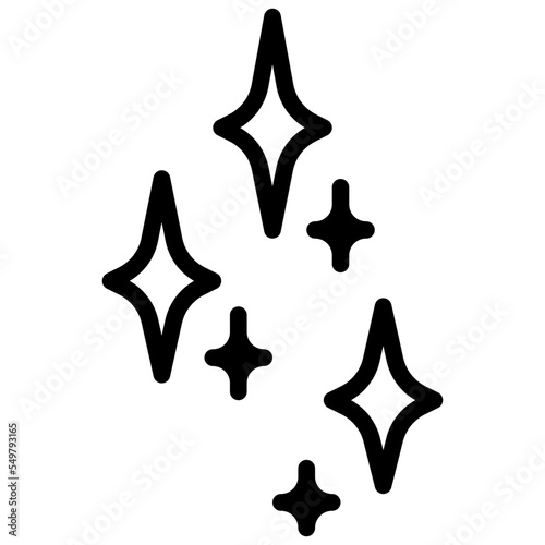 sparkle and glittering outline icon