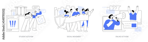 Political and social change abstract concept vector illustrations.