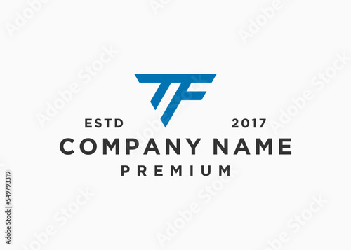 initial letter tf or ft logo design vector illustration template photo