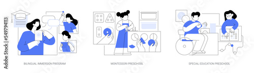 Early education program abstract concept vector illustrations.