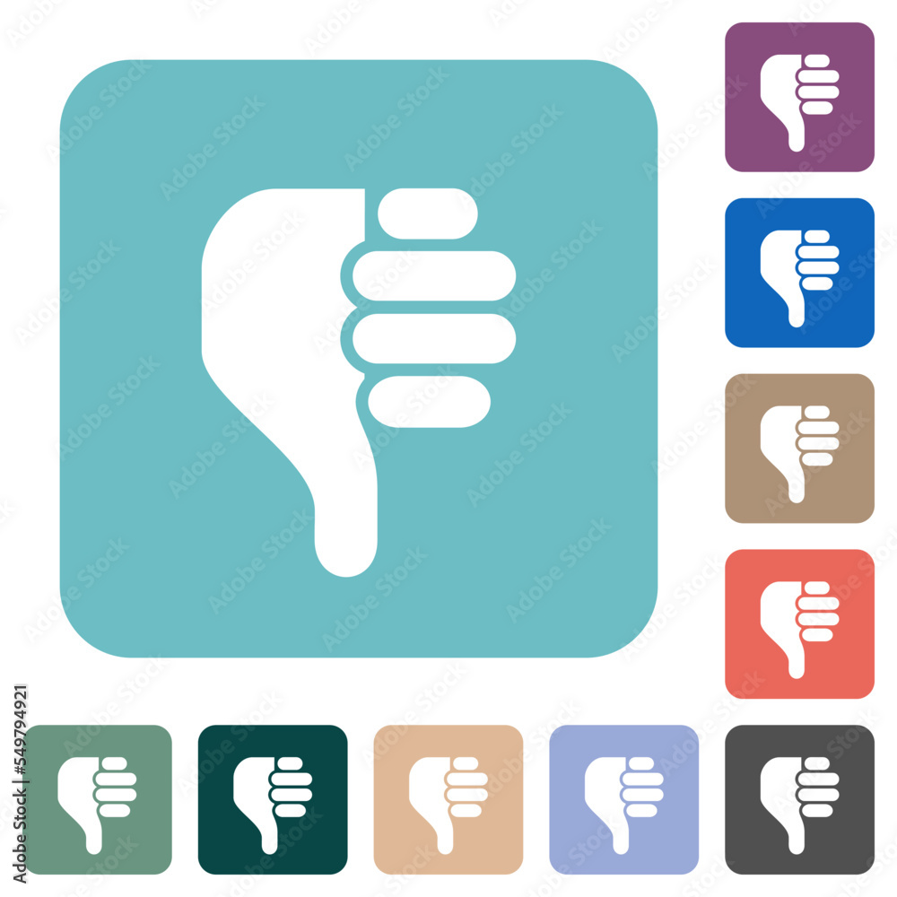 left handed thumbs down solid rounded square flat icons left handed thumbs down solid rounded square flat icons
