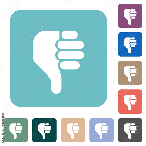 left handed thumbs down solid rounded square flat icons