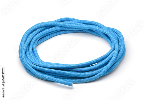 Coil of blue durable thick rope