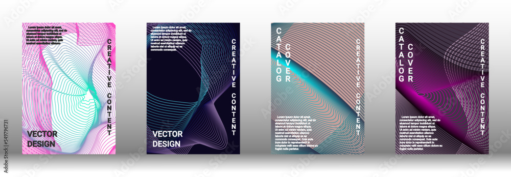 A set of modern abstract covers with abstract gradient linear waves. A set of modern abstract covers with abstract gradient linear waves.